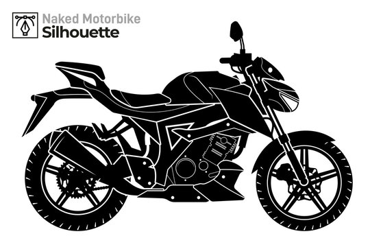 Isolated Naked motorbike silhouette illustration.