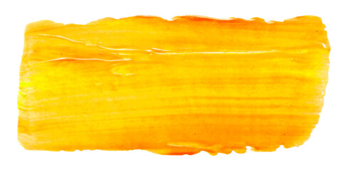 Yellow glossy acrylic paint brush stroke for Your art design