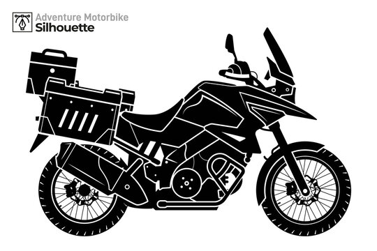 Isolated Adventure motorbike silhouette