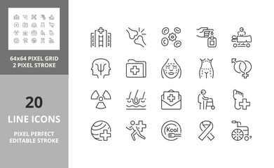 medical care 64px and 256px editable vector set 3/3