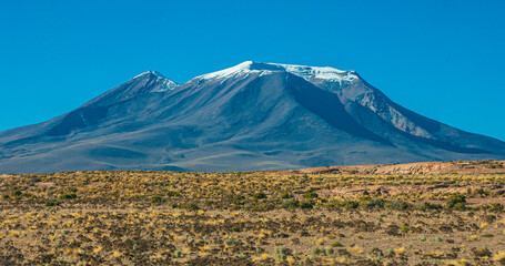 landscape with mountains in the bolivian altiplano