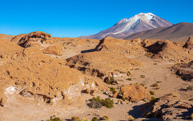 landscape with mountains in the bolivian altiplano