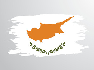 Cyprus flag painted with a brush