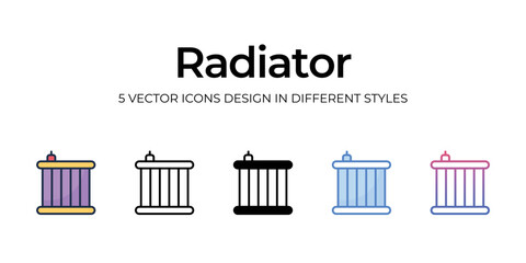 radiator icons set vector illustration. vector stock,
