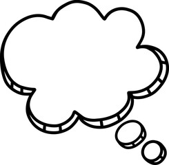 thought bubble line drawing outline