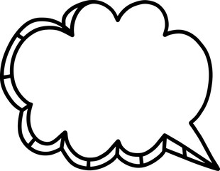 thought bubble line drawing outline