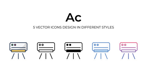 ac icons set vector illustration. vector stock,