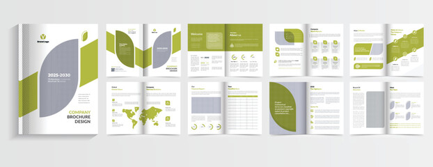 Company profile brochure template, multipage brochure design