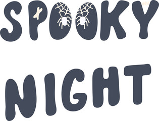 Spooky night hand drawn lettering png