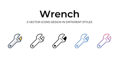 wrench icons set vector illustration. vector stock,