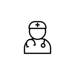 Doctor line icon isolated on white background