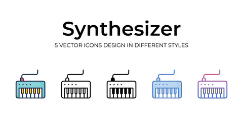 synthesizer icons set vector illustration. vector stock,