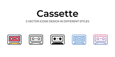 Fototapeta na wymiar cassette icons set vector illustration. vector stock,