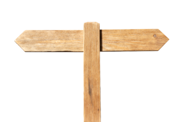 Wooden signpost with blank planks on opposite way