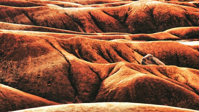 Sandstone rock formation in a hot dry desert