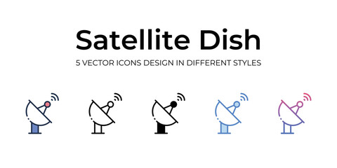 satellite dish icons set vector illustration. vector stock,