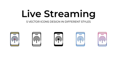 live streaming icons set vector illustration. vector stock,