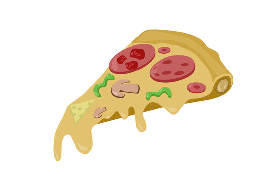 a piece of pizza with transparent background, PNG illustration