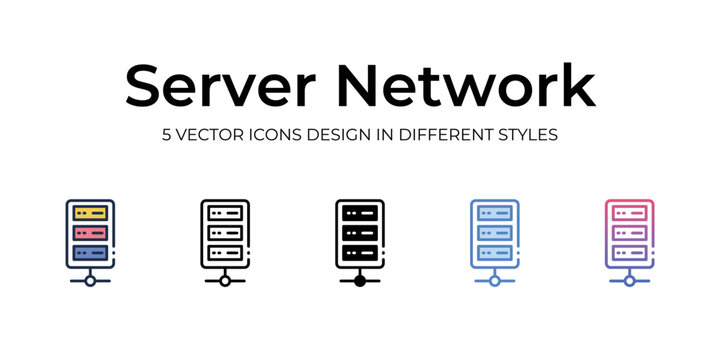server network icons set vector illustration. vector stock,