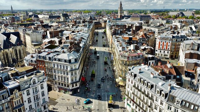 Drone photo Rue Faidherbe Lille France europe