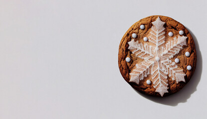 Gingerbread banner Christmas cookies. Concept of traditional holiday baking.	
