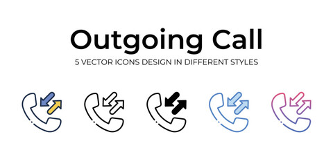 outgoing call icons set vector illustration. vector stock,