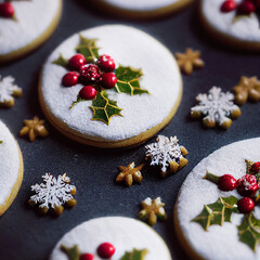 Gingerbread Christmas cookies. Concept of traditional holiday baking.	
