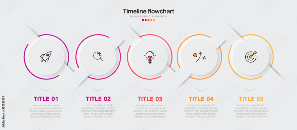 Aufkleber timeline infographic design with 5 options or steps. infographics for business concept. can be used 