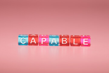 the word "capable" made up of cubes