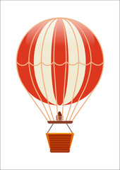 Free flying balloon icon isolated on white background vector illustration. Aerostat airship, modern zeppelin, aerial vehicle dirigible. © Alfazet Chronicles