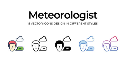 meteorologist icons set vector illustration. vector stock,