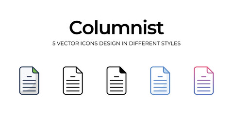 columnist icons set vector illustration. vector stock,