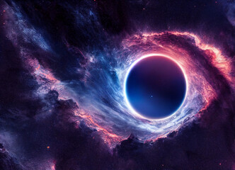 Fototapeta na wymiar Nebula spiraling around a black hole
