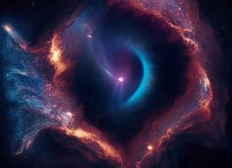 Obraz premium Nebula spiraling around a black hole