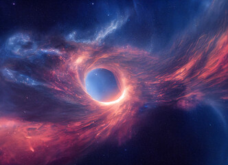 Obraz premium Nebula spiraling around a black hole