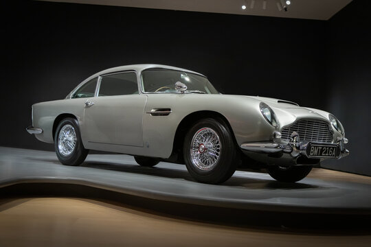 BILBAO, SPAIN-SEPTEMBER 10, 2022: 1964 Aston Martin DB5 James Bond