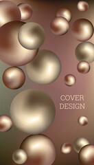 Metal balls are flying around. Cover design, creative background