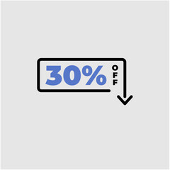 30% OFF discount tag box with arrow