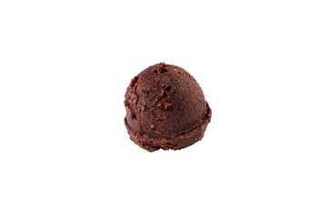 Delicious chocolate ice cream scoop, isolated on white