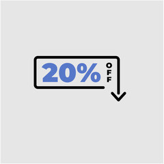 20% OFF discount tag box with arrow