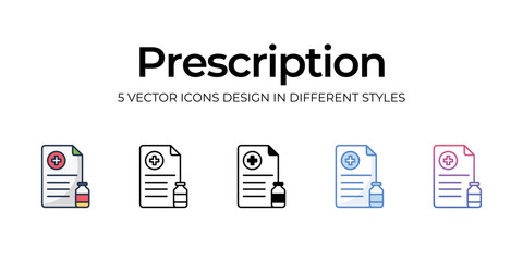 prescription icons set vector illustration. vector stock,