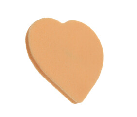 Beauty blender sponge in shape heart, makeup tool isolated on white 
