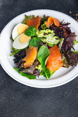 salmon salad red fish appetizer fresh dish healthy meal food snack diet on the table copy space food background 