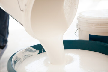 home renovation paints the walls.