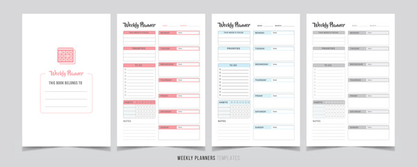 Editable Weekly Planner template