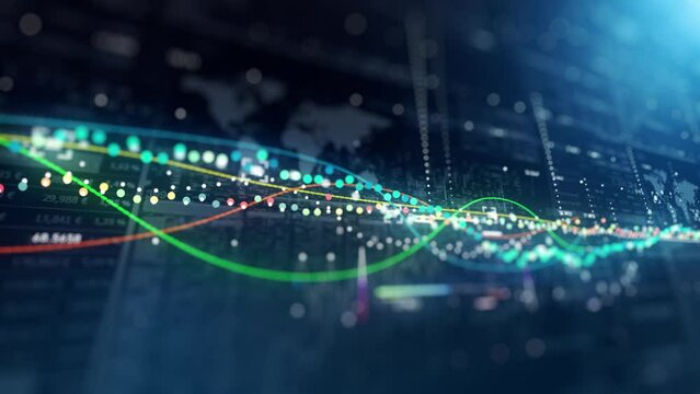 Stock Market Moving Lines Chart Analysis