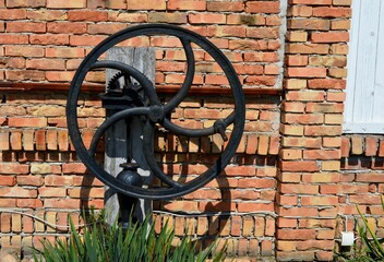 metal circle as decoration in the yard