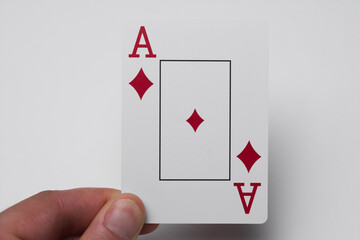 Playing cards, ace in hand