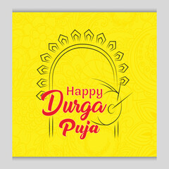 Happy durga puja festival greeting design template