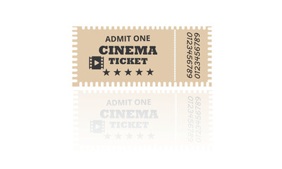 event ticket ,cinema ticket on a white background, Cinema ticket icon, simple style, Cinema Ticket 2022